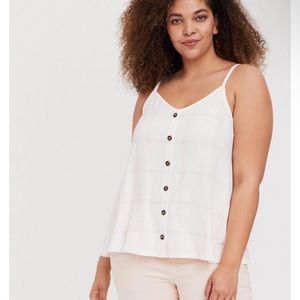 Torrid, size 00( 10-12) super soft, button front swing cami.